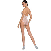 PASSION - MUJER BS087 BODYSTOCKING BLANCO TALLA UNICA